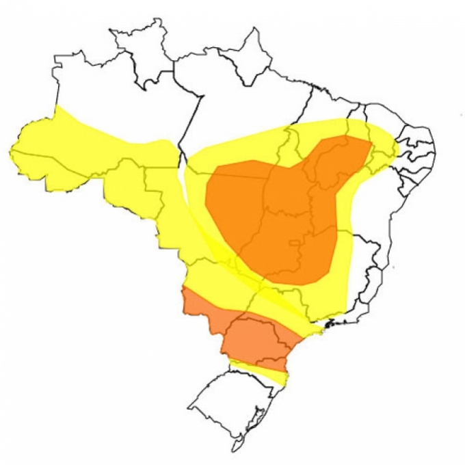 Possibilidade de chuva na segunda-feira para Alcinópolis.