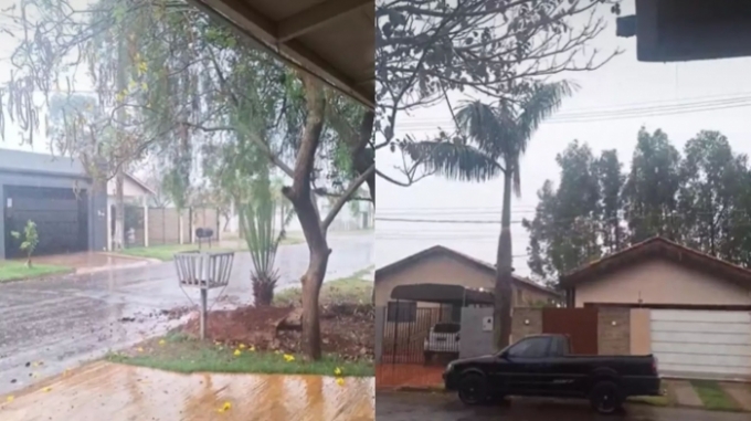 Com alerta para tempestade, moradores de Ponta Porã comemoram segundo dia de chuva