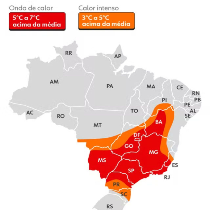 Previsão é que todas as cidades de MS registrem temperaturas acima da média