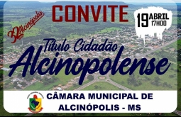 Câmara Municipal de Alcinópolis convida toda população.