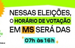 Eleições 2024: horário de votação para eleitores de MS será das 7 às 16h