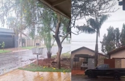 Com alerta para tempestade, moradores de Ponta Porã comemoram segundo dia de chuva