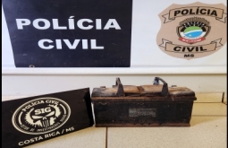 Polícia Civil identifica autor e recupera bateria furtada, em Costa Rica