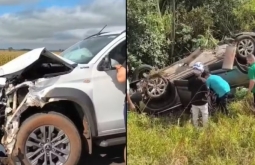 Motorista morre preso às ferragens após carro capotar em rodovia de MS