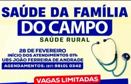 Alcinópolis terá ação de saúde para famílias da zona rural no fim de fevereiro