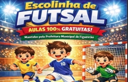 Prefeitura de Figueirão oferece escolinha de futsal gratuita para crianças