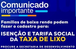 Prefeitura de Alcinópolis abre cadastro para isenção e tarifa social da taxa de lixo