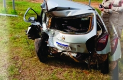 Acidente na BR-364, próximo a Mineiros, envolvendo dois veículos de passeio, deixa feridos