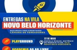 Alcinópolis entrega playground, academia ao ar livre e veículo 0km na Vila Novo Belo Horizonte