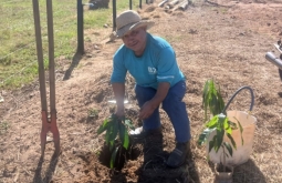 Clube do Laço Rancho dos Tropeiros inicia pomar com plantio de mudas frutíferas em Figueirão