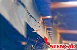 Ponte sobre o Rio Figueirão, na MS-223, tem tráfego limitado após problema estrutural em viga
