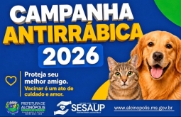 Alcinópolis realiza Campanha Antirrábica 2026 para cães e gatos