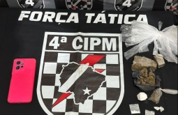 Força tática da 4ª CIPM apreende entorpecentes e prende mulher por tráfico de drogas em Chapadã