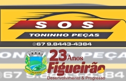MENSAGEM: S.O.S Toninho Peças, deseja um feliz aniversário Figueirão